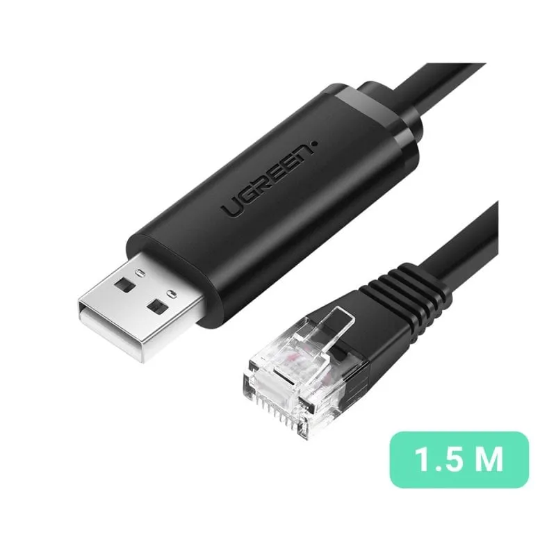 Cavo console anti-groviglio Ugreen CM204 USB 2.0 RJ45 FTDI Plug and Play da 1,5 m - immagine 1
