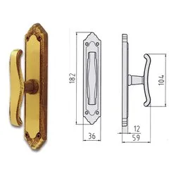 Maniglia finestra cremonese su placca LADY Ottone fumè 44394406006 - immagine 1