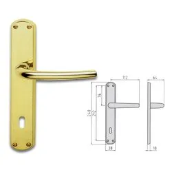 Maniglie porta coppia su placca p90 ( Patent ) MILENA Ottone lucido 55744089001 - immagine 1