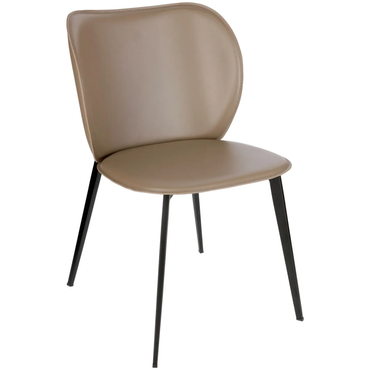 2x VEGA Sedia Lomi similpelle; 47x52x77 cm (LxPxH); seduta caffè, struttura nero; 2 pz. / Pacco - immagine 1
