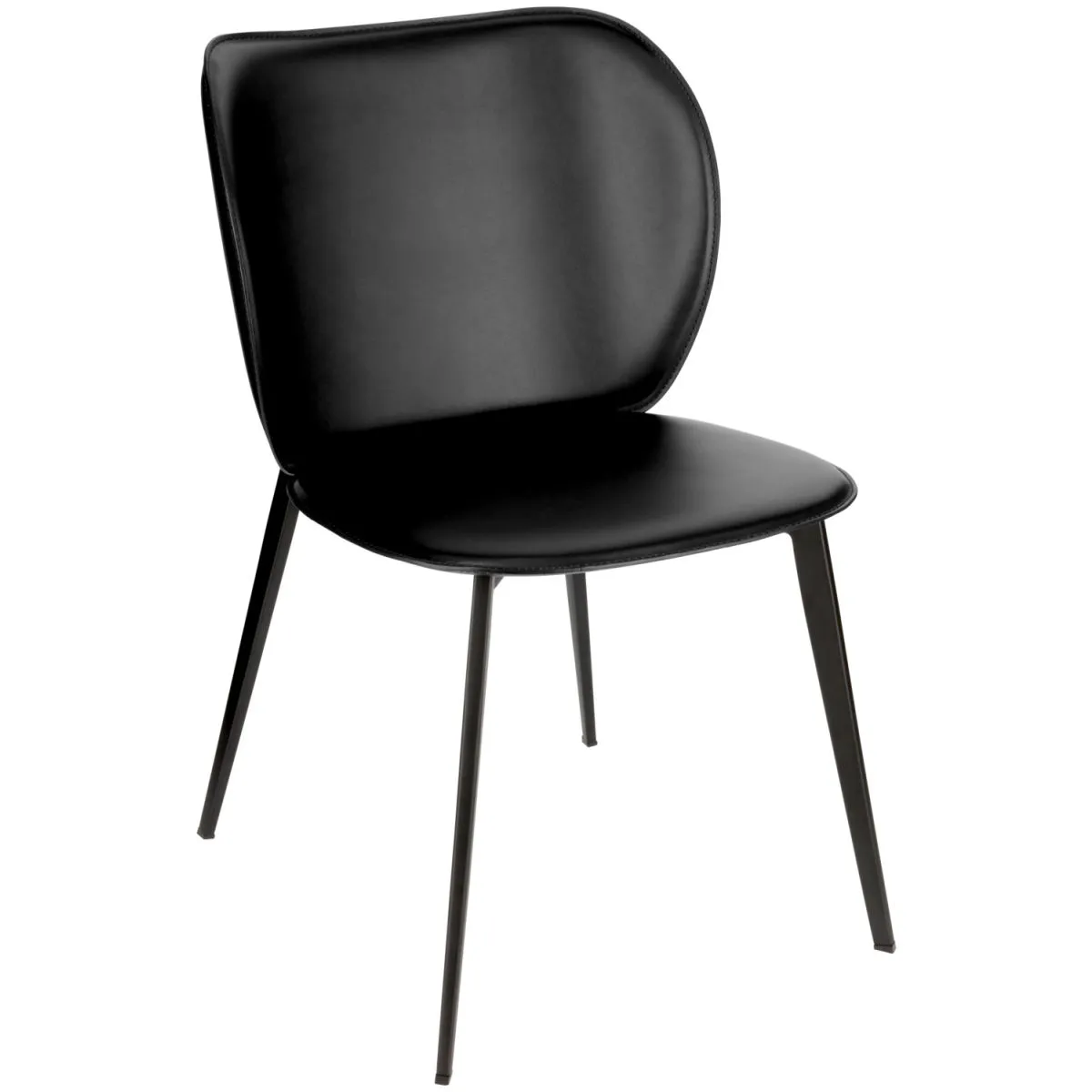 2x VEGA Sedia Lomi similpelle; 47x52x77 cm (LxPxH); seduta nero, struttura nero; 2 pz. / Pacco - immagine 1