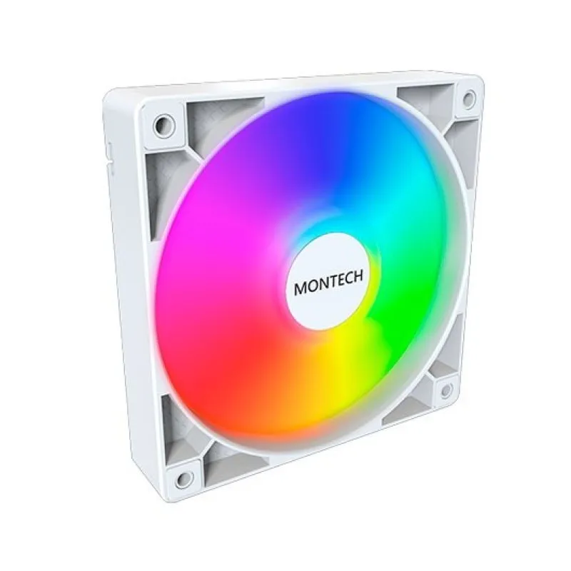 Montech Air Cooling 120mm GF120 PWM ARGB Bianco 1600RPM 27dB 4 Pin - immagine 1