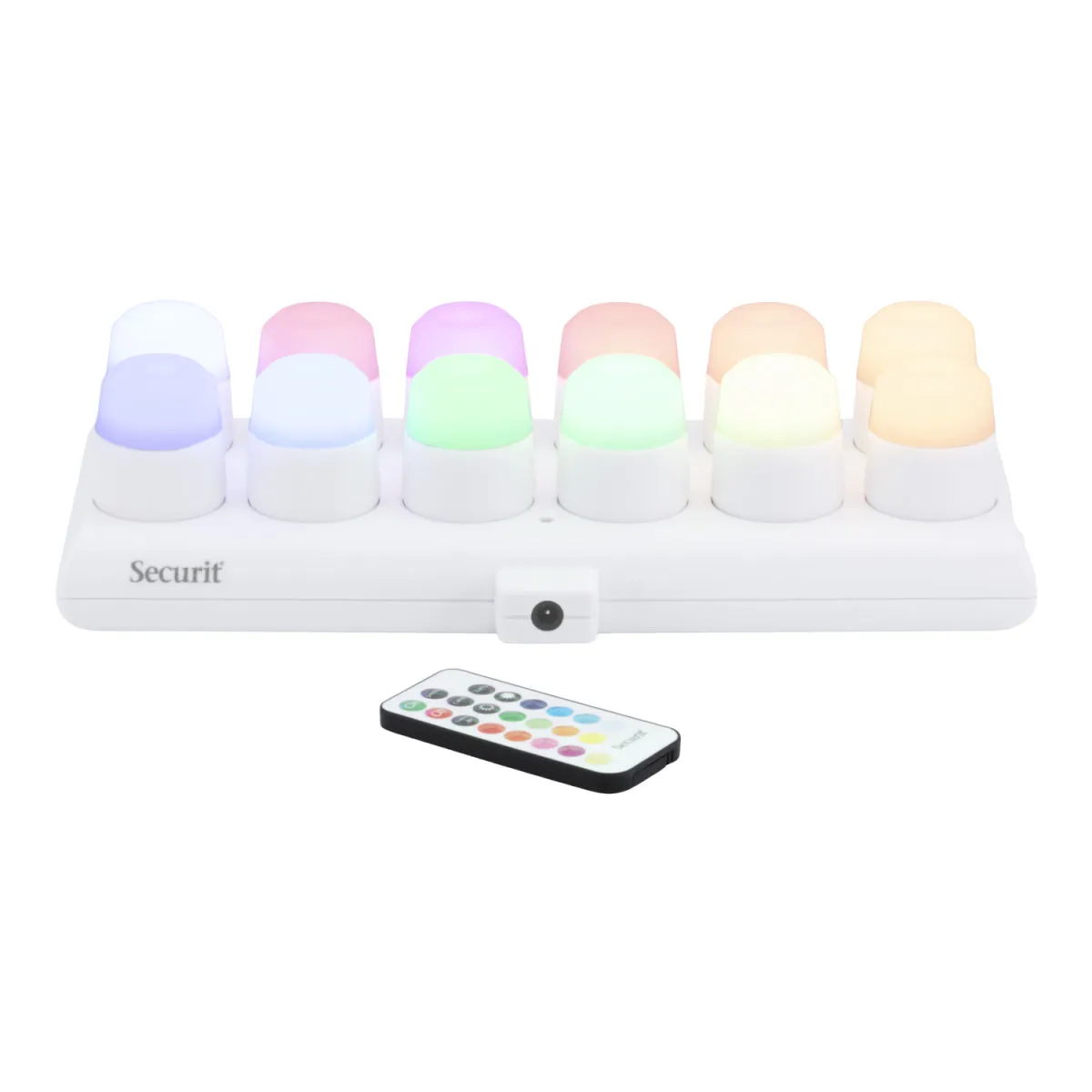 Securit Set da 12 candele Amsterdam – Colori LED; 13.5x30x7.5 cm (LxLxH); multicolore - immagine 1