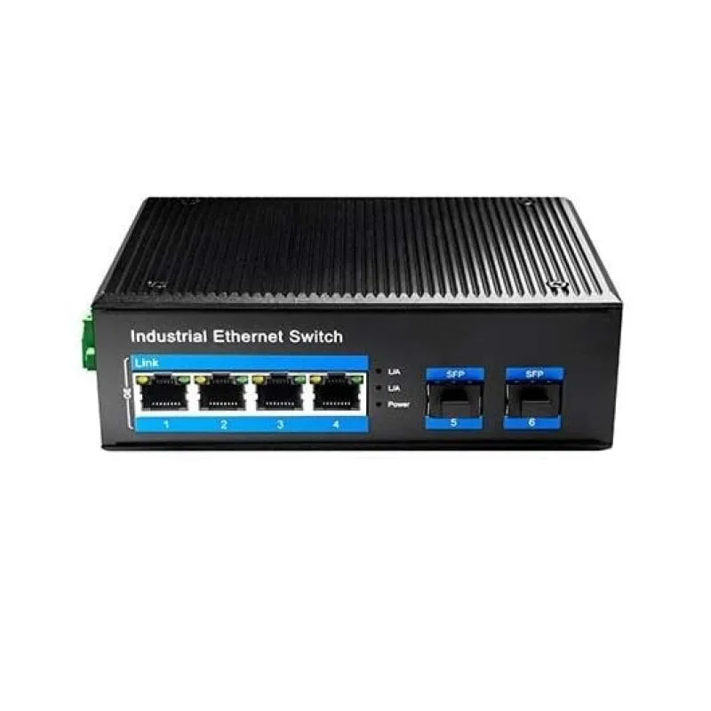 Switch industriale CUDY IG1004S2P 1000 Mbps 4 PoE RJ45 + 2 SFP Full-Duplex -40~80ºC - immagine 1