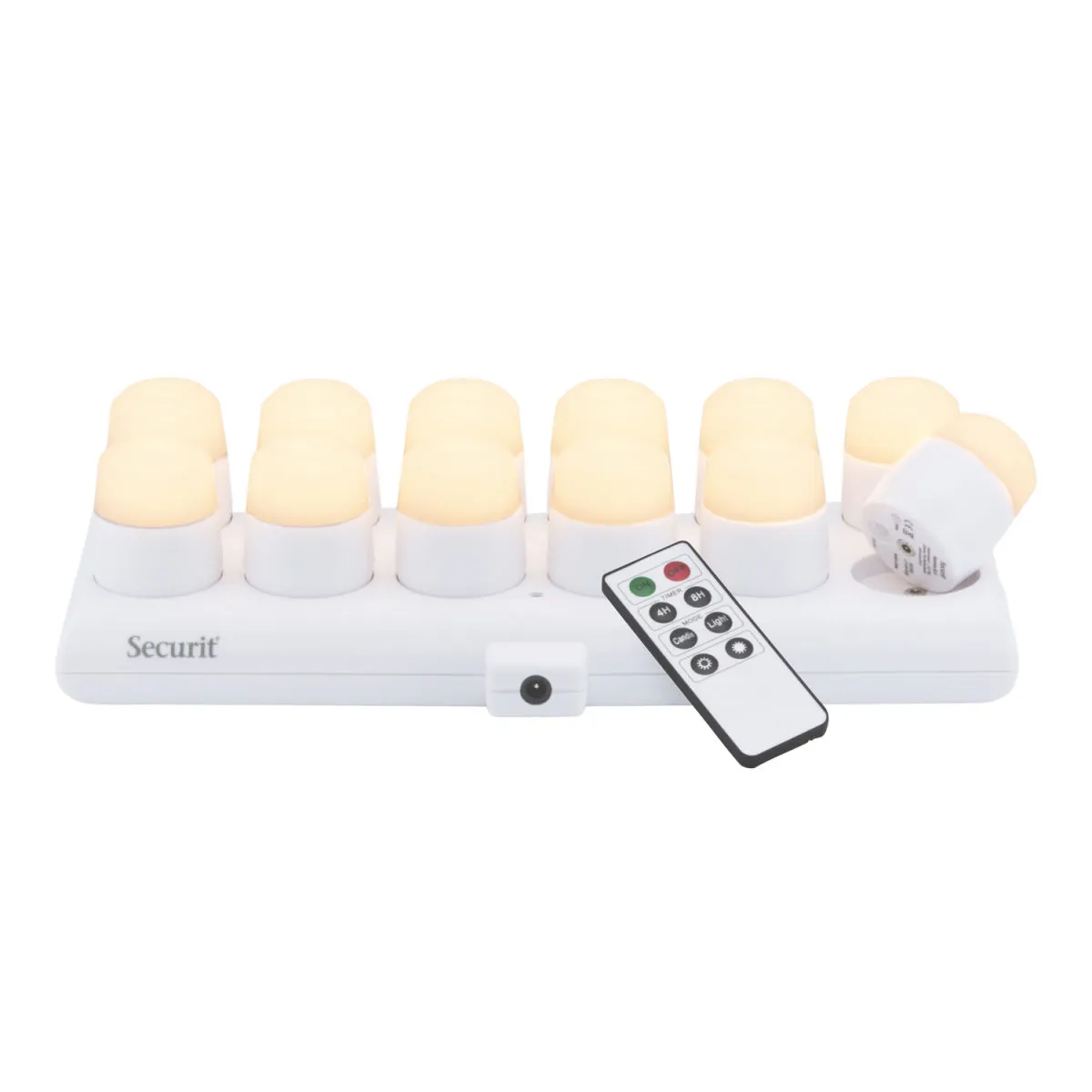 Securit Set da 12 candele LED Amsterdam; 13.5x30x7.5 cm (LxLxH); bianco - immagine 1