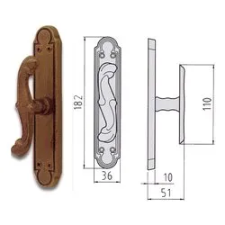 Maniglia finestra cremonese su placca BAROCCO Brunito 44290407000 - immagine 1