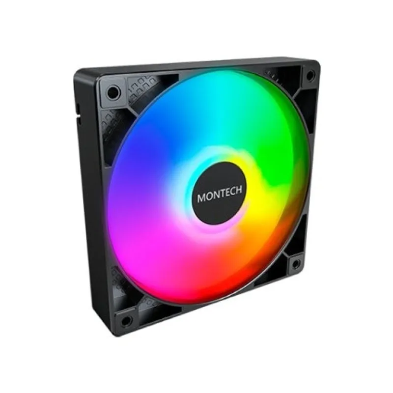 Montech Air Cooling 120mm GF120 PWM ARGB 1600RPM Illuminazione LED nera - immagine 1