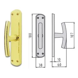 Maniglia finestra cremonese su placca MILENA Ottone lucido 55744407001 - immagine 1