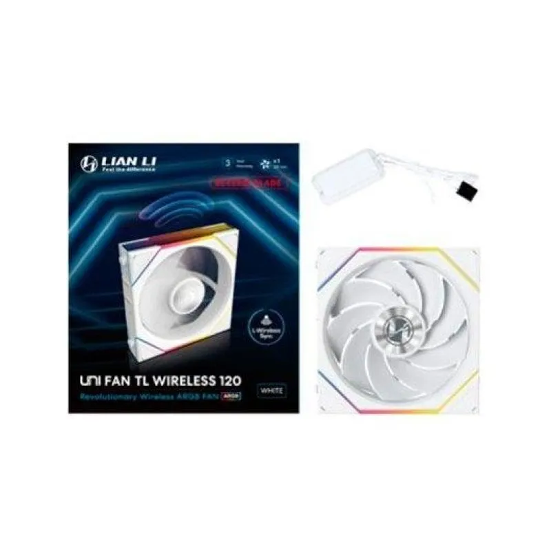 Raffreddamento ad aria Lian Li 120mm UNIFAN TL120 Wireless Bianco Reverse ARGB 2300RPM Extra RGB - immagine 1