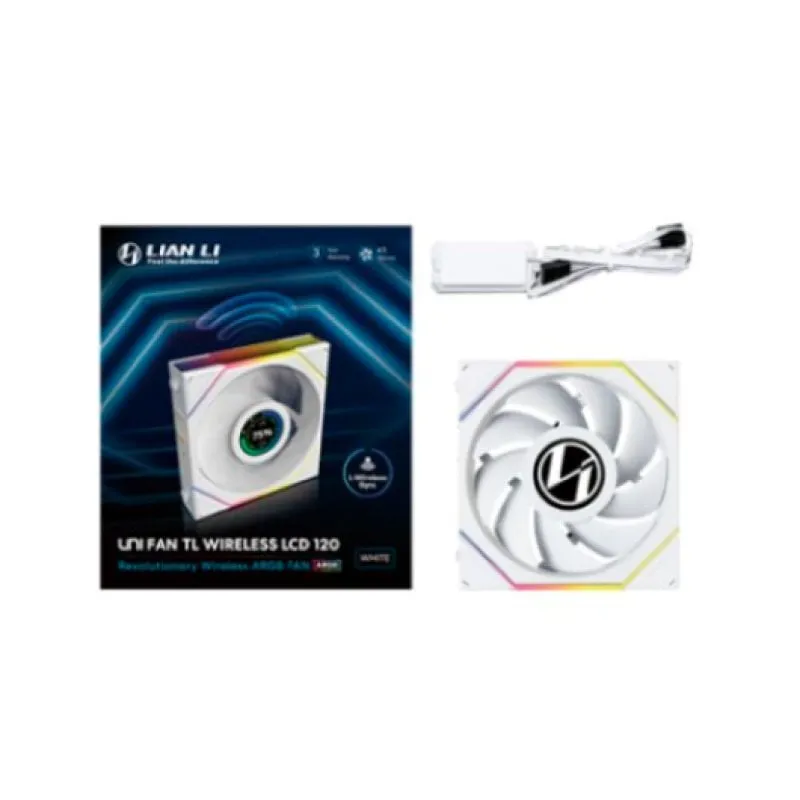 Raffreddamento ad aria Lian Li 120mm UNIFAN TL-LCD Wireless ARGB 1900RPM LCD bianco - immagine 1