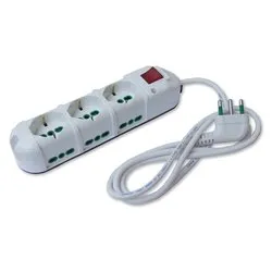 Multipresa tavolo con interruttore 9P 10/16A TRIAX Bianco 42122 - immagine 1
