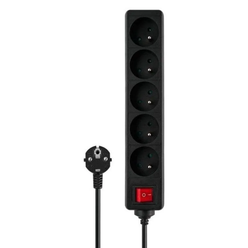 Multipresa Savio LZ-03 5 prese interruttore cavo 5 m nero - immagine 1
