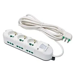 Multipresa tavolo con interruttore 9P 10/16A TRIAX Bianco 42140 - immagine 1