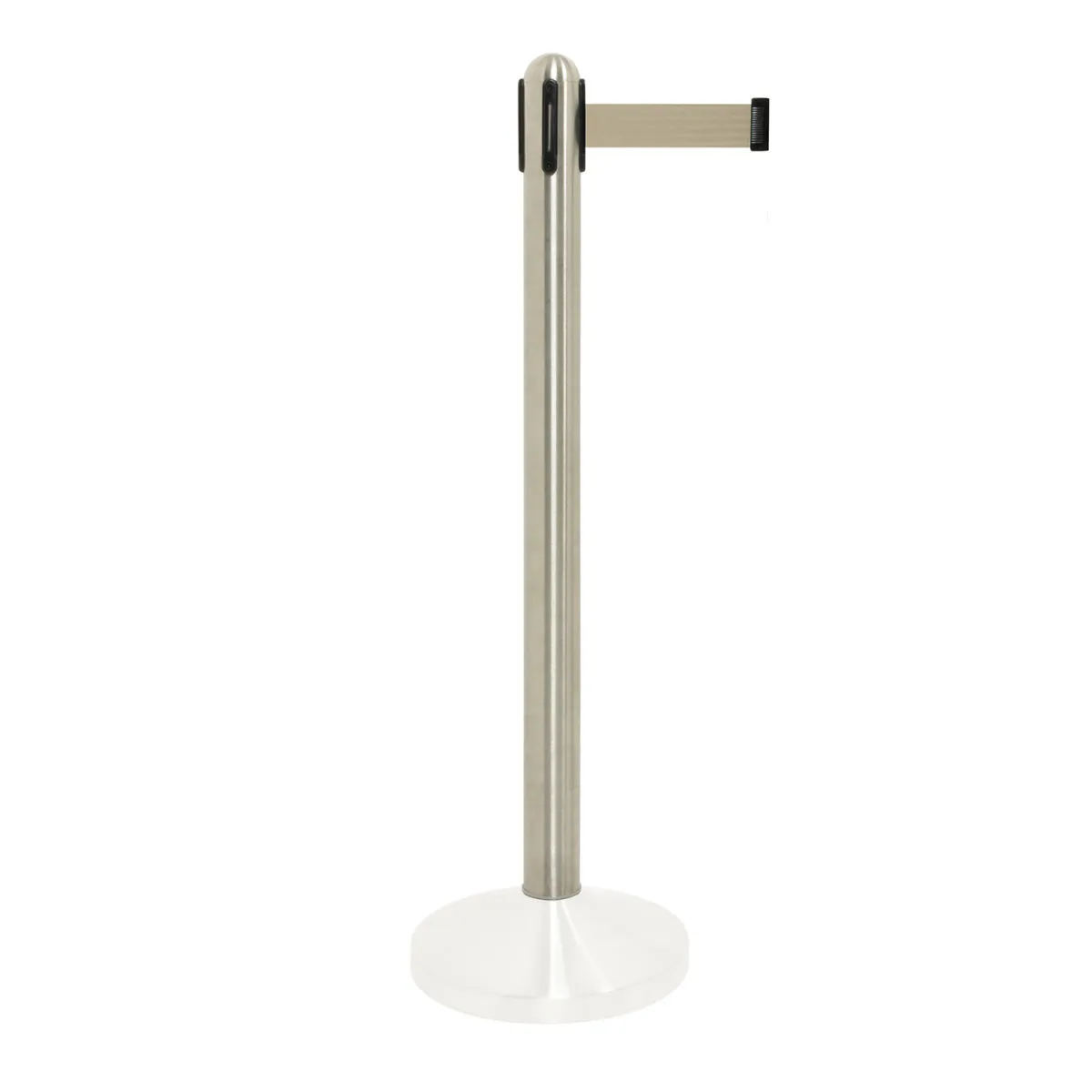 Securit Colonnina segnapercorso Estensibile 90 cm - Nastro in nylon grigio 205cm (Base RS-RT-RVS-C3 non inclusa); 9.5x1.43x94x1.43 cm (LxLxHxP); grigio - immagine 1