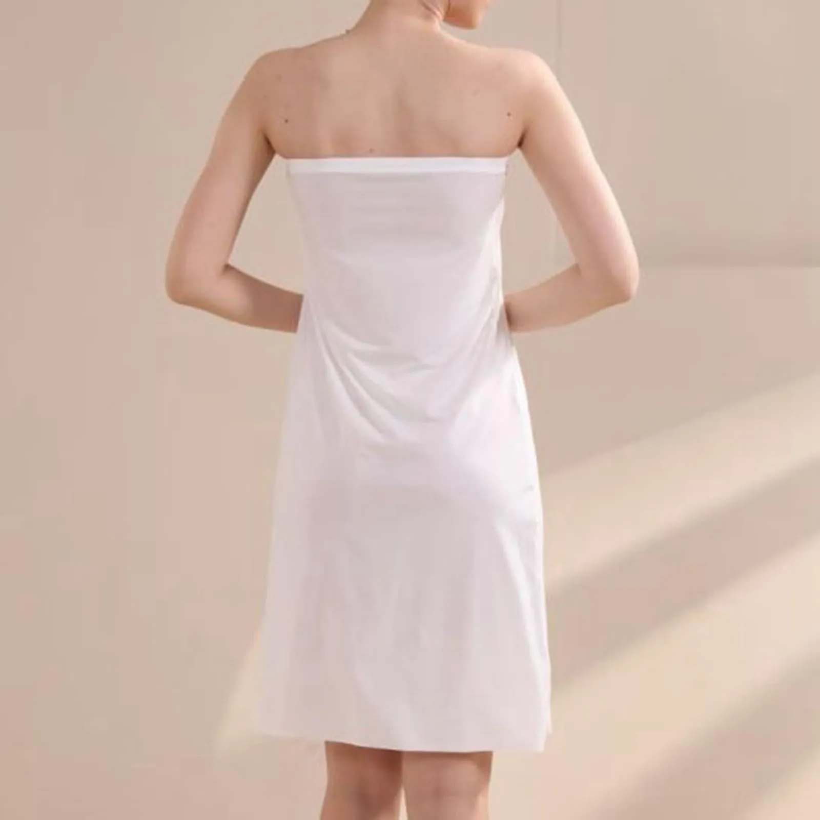 Sottogonna lunga da donna, lunghezza al ginocchio, sottogonna antistatica, liscia, morbida, elegante, classica, sottogonna lunga, bianco, XL - immagine 7