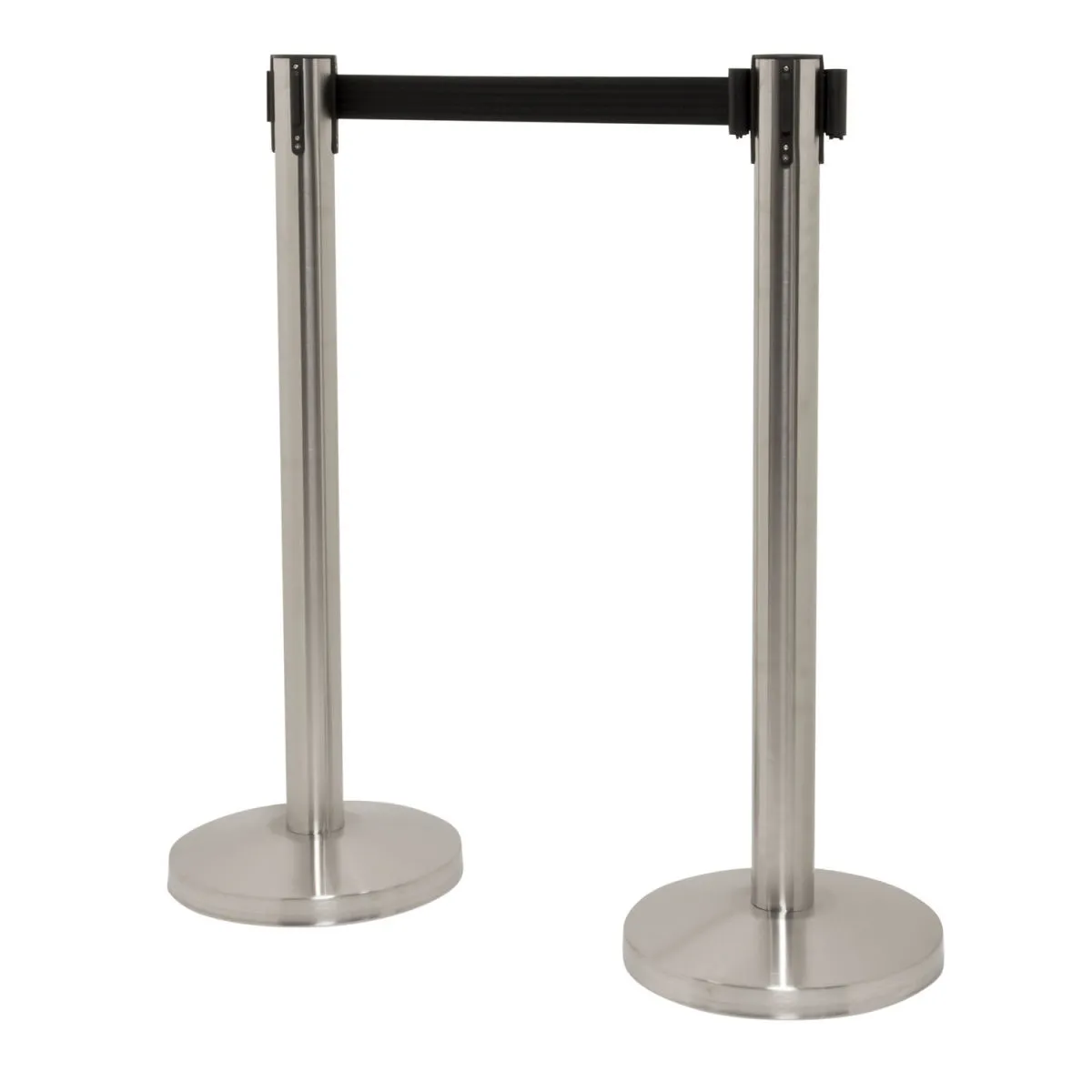Securit Set 2 Colonnine segnapercorso con nastro; 33x17.4x93x17.4 cm (LxLxHxP); argento - immagine 1