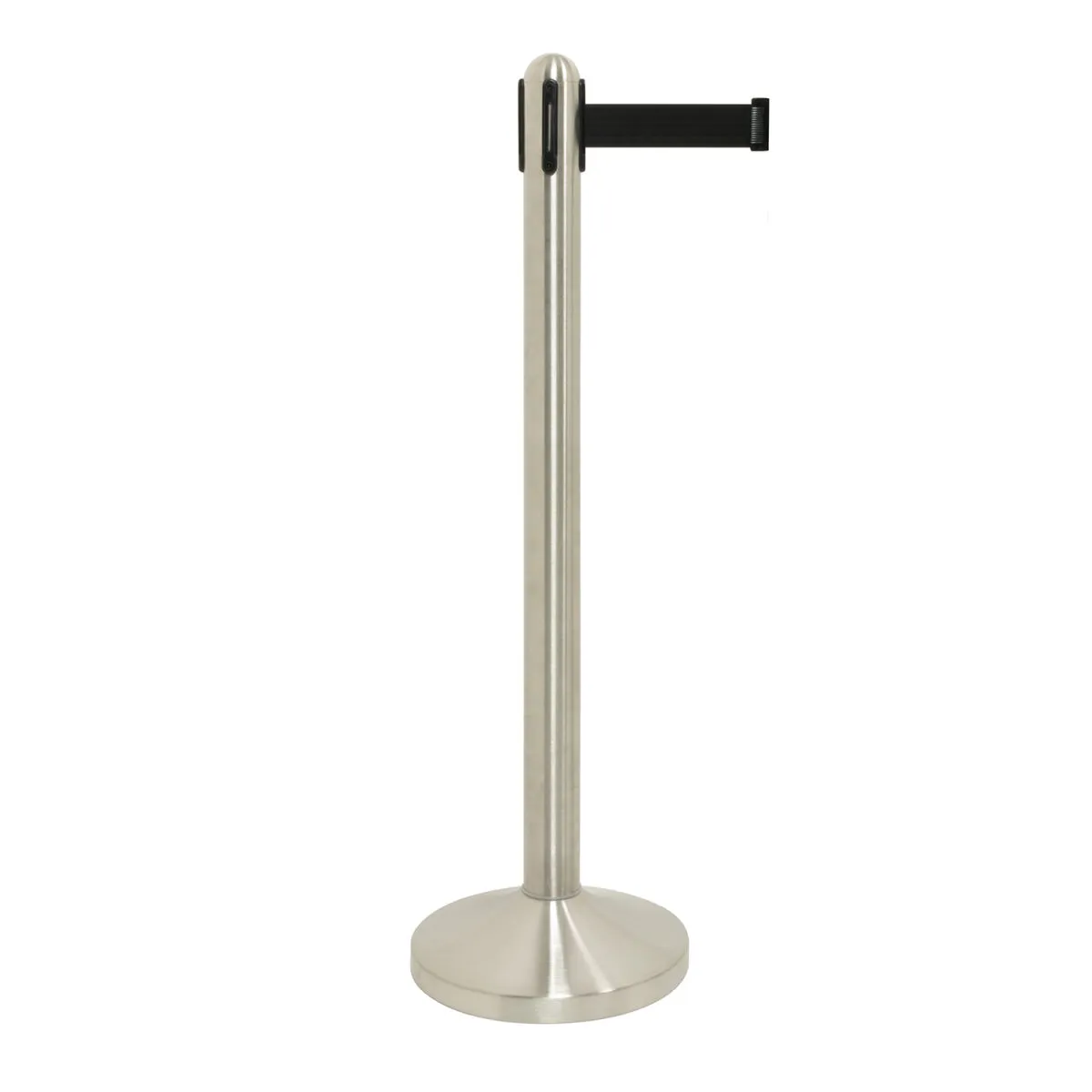 Securit Colonnina segnapercorso Retrattile - 100 cm - Nastro in nylon nero 205 cm; 51x10.4x101x10.4 cm (LxLxHxP); argento - immagine 1