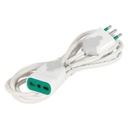 Prolunga elettrica (3m) H05VV-F 3x1,5 mmq (16A 2P+T) Bianco 92670 - immagine 1