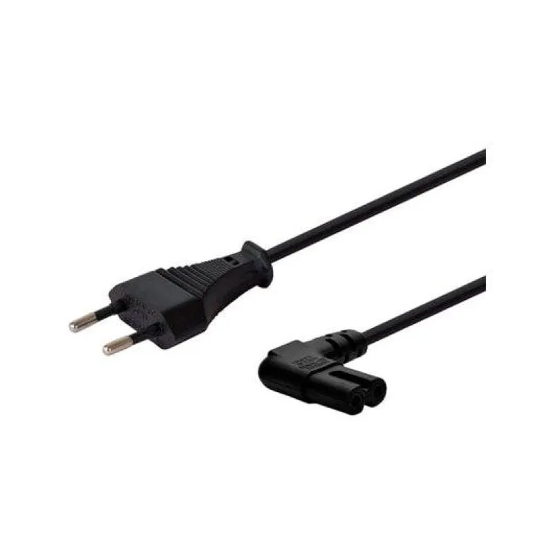 Cavo Savio CL-144 3 m nero 2 pin maschio/maschio angolare IEC tipo E 250 V - immagine 1