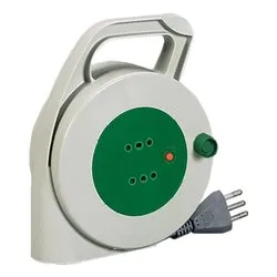 Avvolgicavo elettrico (10m; H05VV-F 3x1 mmq) 2P PIUMA Bianco e Verde 01203 - immagine 1