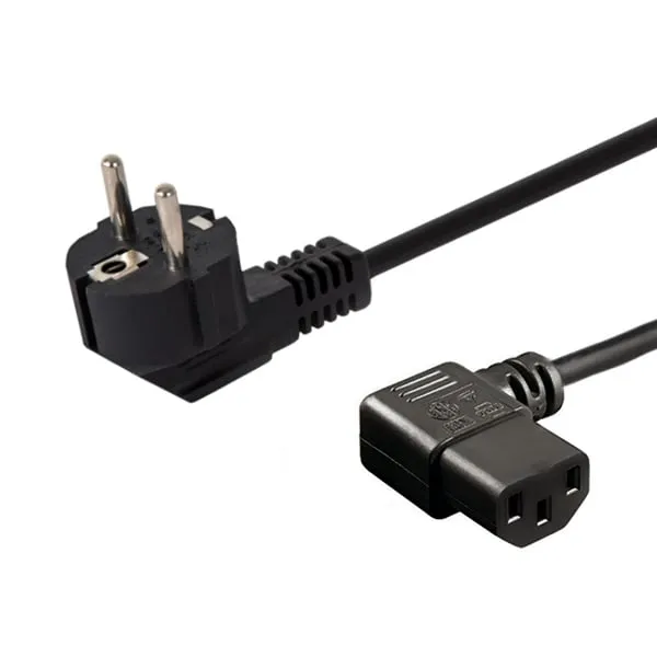 Cavo di alimentazione Savio Schuko-IEC C13 1,2m 3 poli rame nero 250V angolare - immagine 1