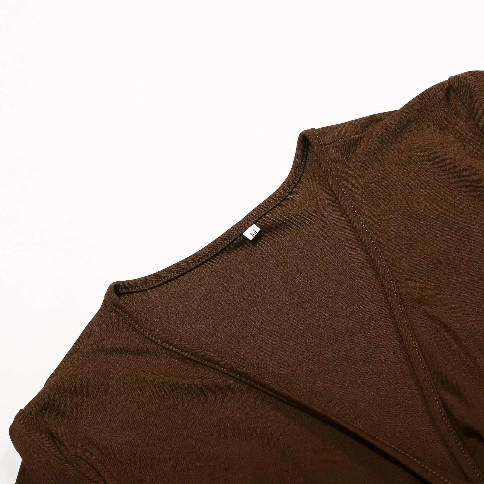 Abiti estivi da donna UK con scollo a V pieghettato abito casual vestibilità ampia manica corta spiaggia gonna lunga fluida abiti larghi abito estivo da donna, Marrone, L - immagine 5