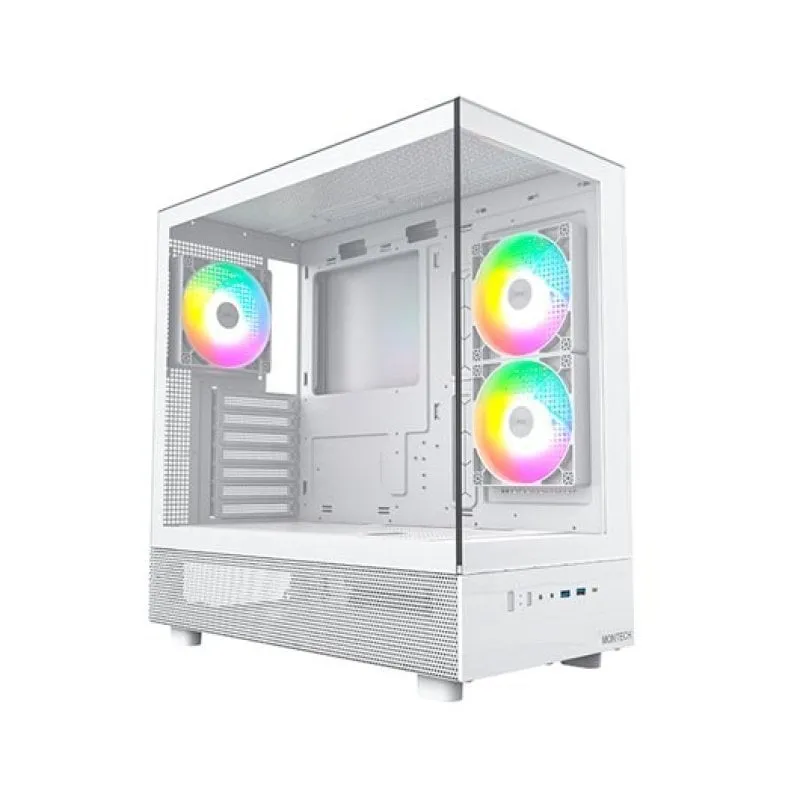 Montech XR (W) ATX PC Tower Bianco 3x120mm ARGB CPU Window 175mm VGA 420mm - immagine 1