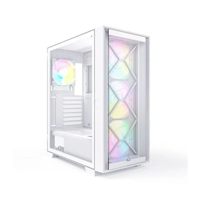 Torre ATX Montech Air 1000 Premium Bianco 4 ventole ARGB Finestra laterale VGA 340mm - immagine 1