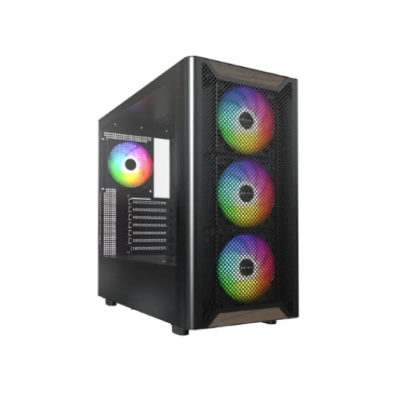 Montech XR WOOD ATX Tower (B) Nero Midi-Tower 4x120mm RGB Finestra Laterale - immagine 1