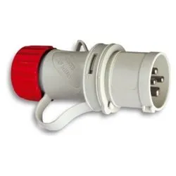 Spina elettrica 3P+T 16A CEE IP44 per cavo assiale ARGO Rosso e Bianco 70104 - immagine 1