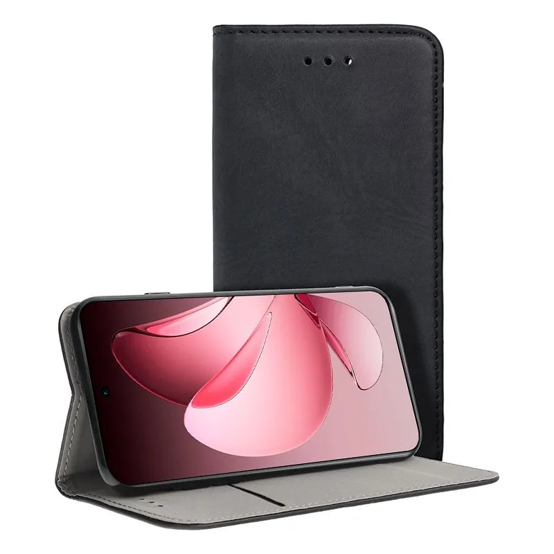 Custodia Flip Cover COOL per Oppo Reno 13 Pro 5G Nero Liscio - immagine 1