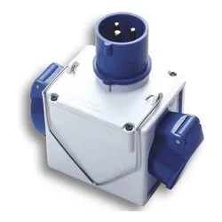 Adattatore spina CEE 220V 2 prese 2P+T 16A (CEE) Blu e Bianco 73110 - immagine 1