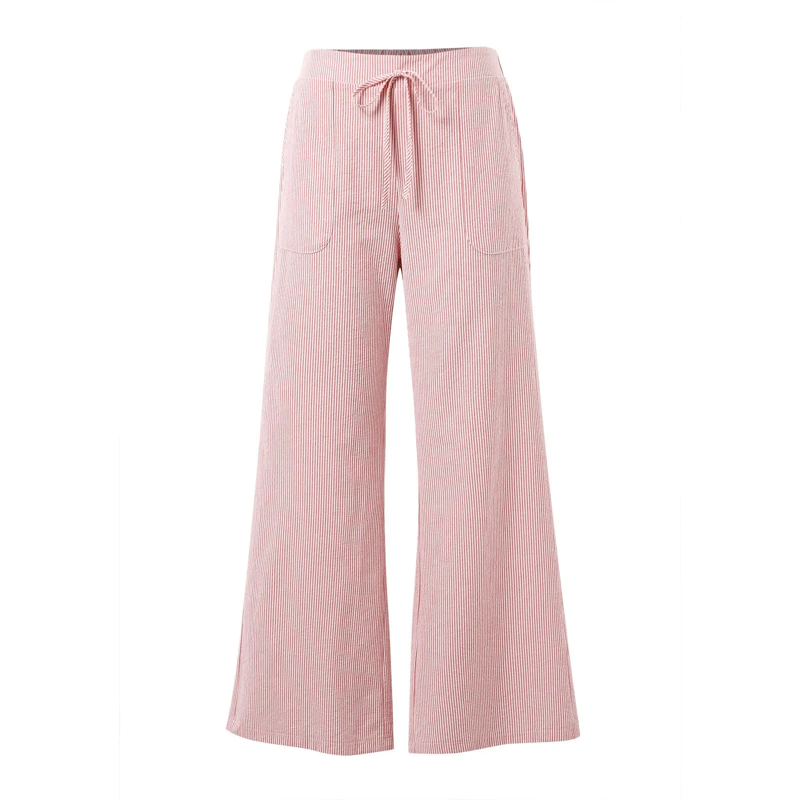 Pantaloni Sportivi Donna, Pantalone Donna Comodo,Casual in Lino a Righe Comodi e Morbidi per Il Tempo Libero e la Casa con Taglio Largo e Design Moderno - immagine 4