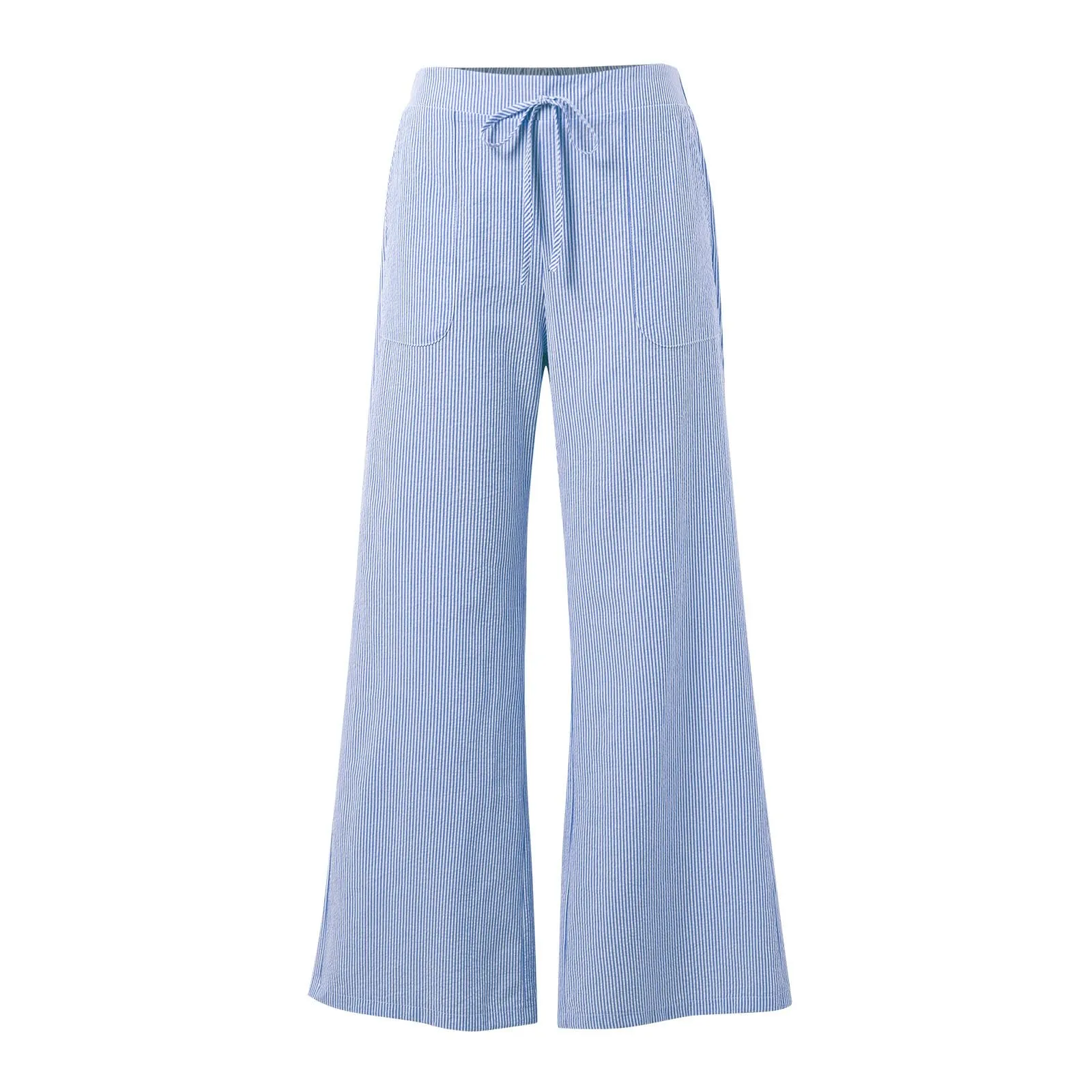 Pantaloni Sportivi Donna, Pantalone Donna Comodo,Casual in Lino a Righe Comodi e Morbidi per Il Tempo Libero e la Casa con Taglio Largo e Design Moderno - immagine 3