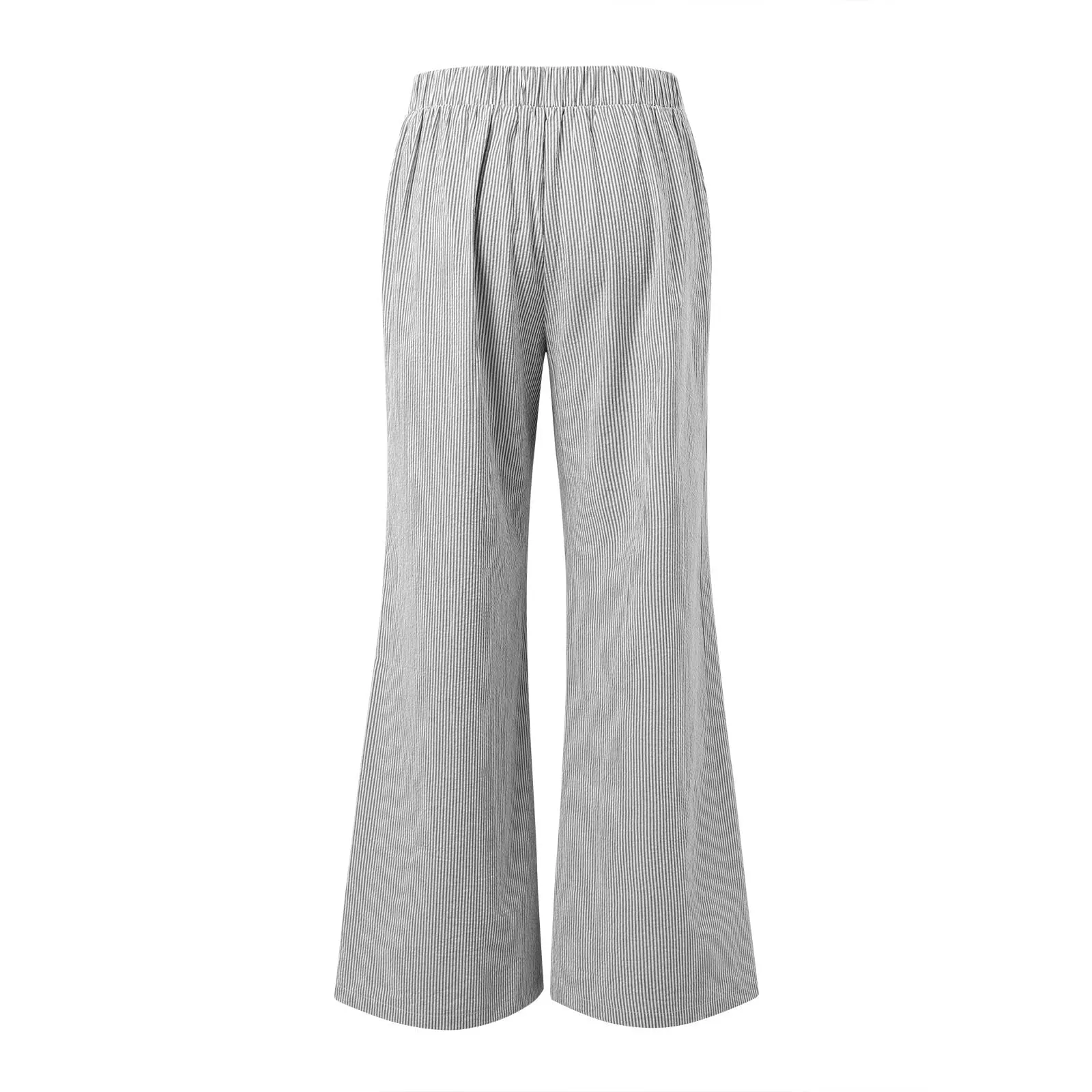 Pantaloni Sportivi Donna, Pantalone Donna Comodo,Casual in Lino a Righe Comodi e Morbidi per Il Tempo Libero e la Casa con Taglio Largo e Design Moderno - immagine 3