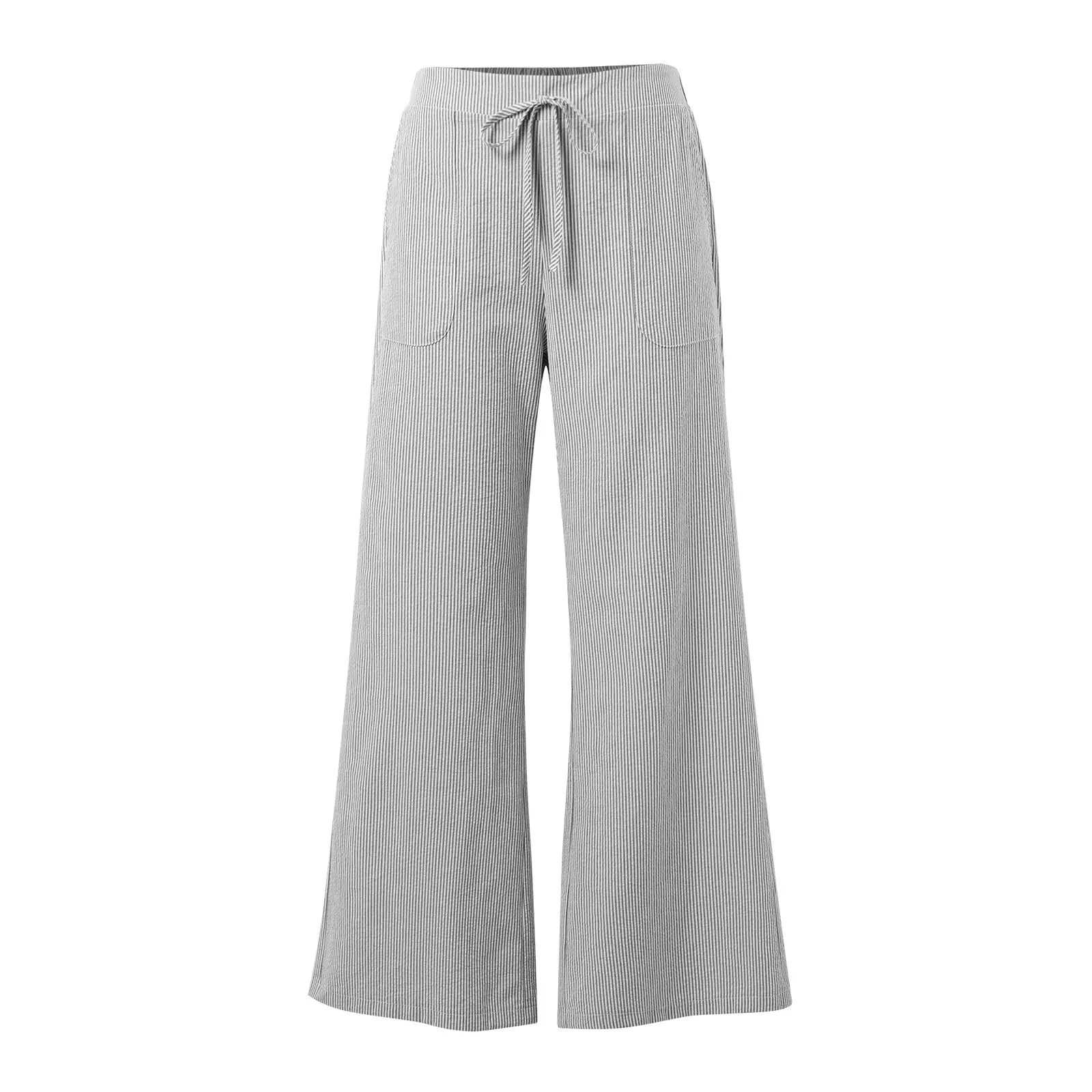Pantaloni Sportivi Donna, Pantalone Donna Comodo,Casual in Lino a Righe Comodi e Morbidi per Il Tempo Libero e la Casa con Taglio Largo e Design Moderno - immagine 4