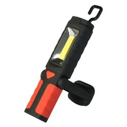 Lampada portatile con gancio magnetico LED 3W 200 lm Rosso e Nero PP3163 - immagine 1
