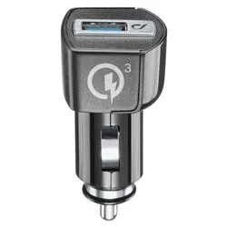 Caricabatterie accendisigari USB Type-A CAR CHARGER 18W Qualcomm Black CBRHUUSBQCK - immagine 1