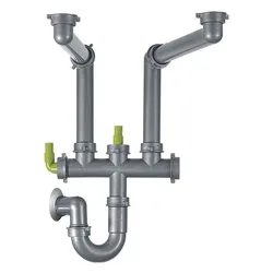 Sifone scarico per lavelli 2 vasche (1"1/2F) Grigio 112 0048 209 - immagine 1