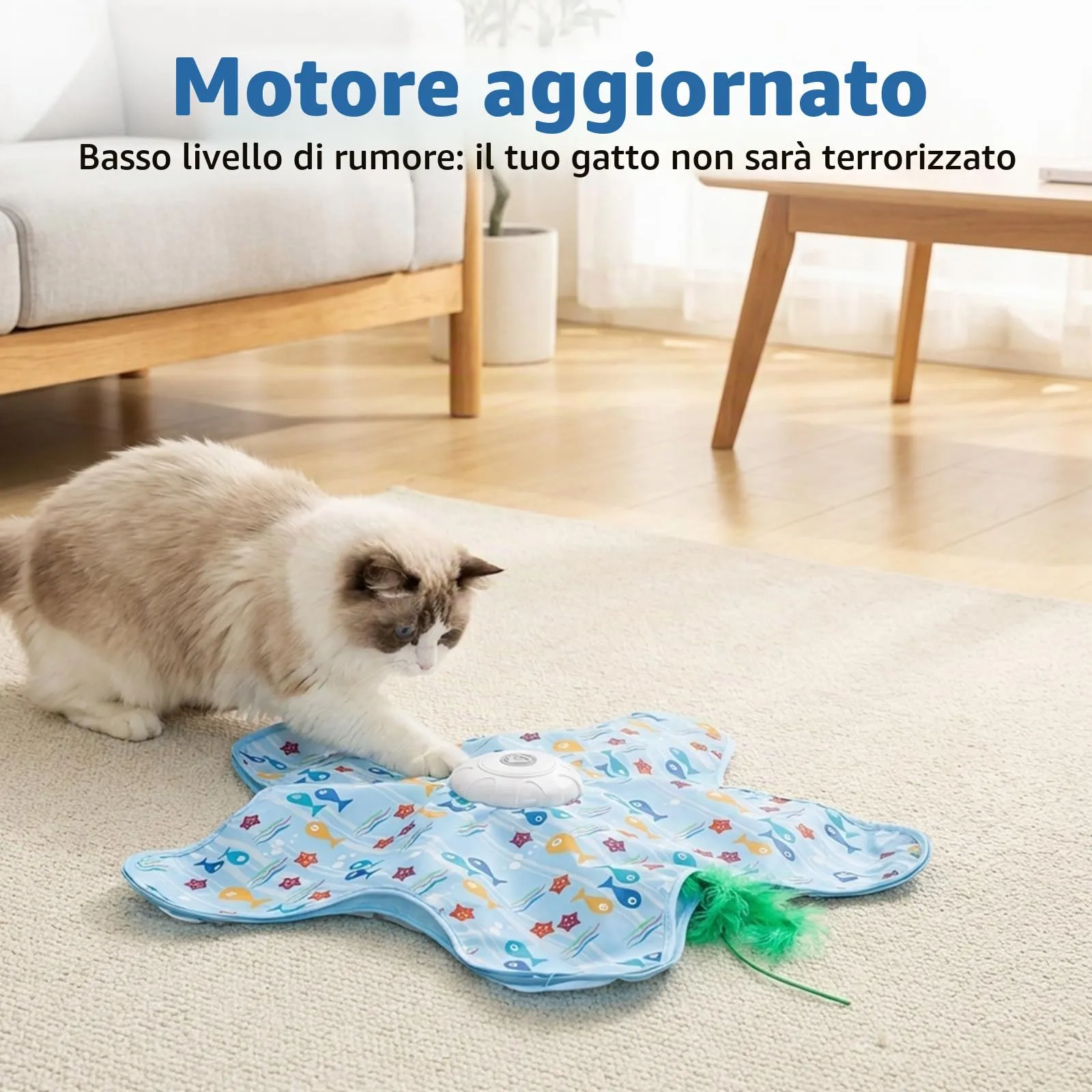 Giochi Interattivi per Gatti, Gioco Gatto Ricaricabile via Usb con Canto Degli Uccellini, Giochi per Gatti Elettrico con 3 Modalità, Gioco Interattivo Gatto per Gatti Domestici, Gattini e Gatti Adult - immagine 5