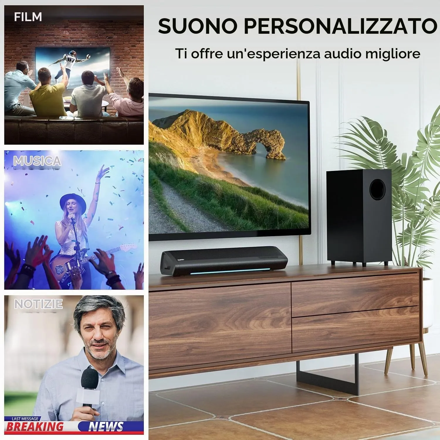 Saiyin 17 Pollici 70W Soundbar con Subwoofer per TV - immagine 5