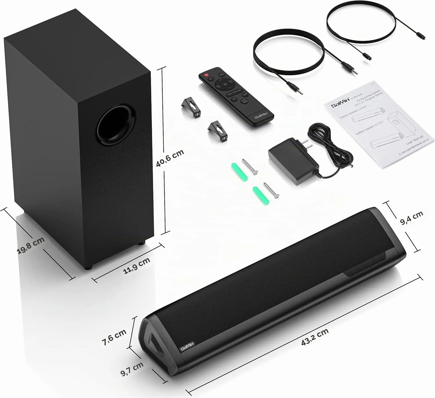 Saiyin 17 Pollici 70W Soundbar con Subwoofer per TV - immagine 7