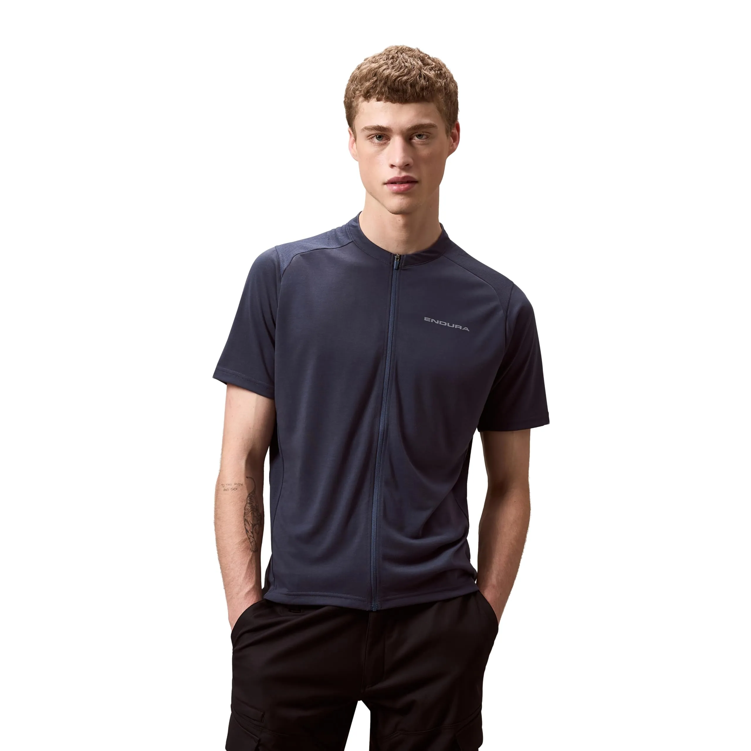 Endura Loop Zipped - Maglietta a maniche corte da uomo, Grigio carbone, G - immagine 1