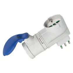 Adattatore 1 presa 2P+T 16A CEE; 1 presa 2P+T 16A (pluristd italiano e tedesco) Blu e Bianco 73010 - immagine 1