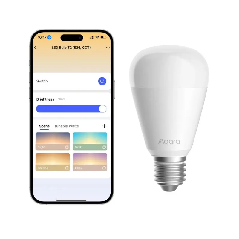 Lampadina intelligente Aqara E27 1100lm 10,5W Bianco 2700K-6500K Zigbee/Bluetooth compatibile con Alexa/Google/Apple HomeKit - immagine 1