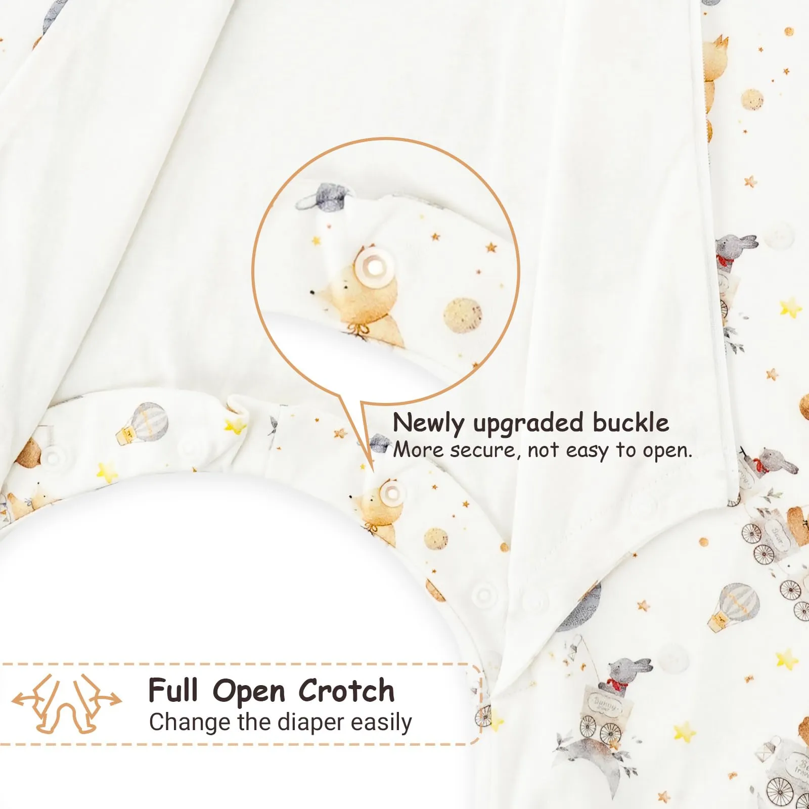 WYTbaby Confezione da 2 sacchi nanna con gambe, polsini pieghevoli, coperta indossabile in 100% cotone, sacco a pelo Walker, cerniera frontale, 4-6 years - immagine 4