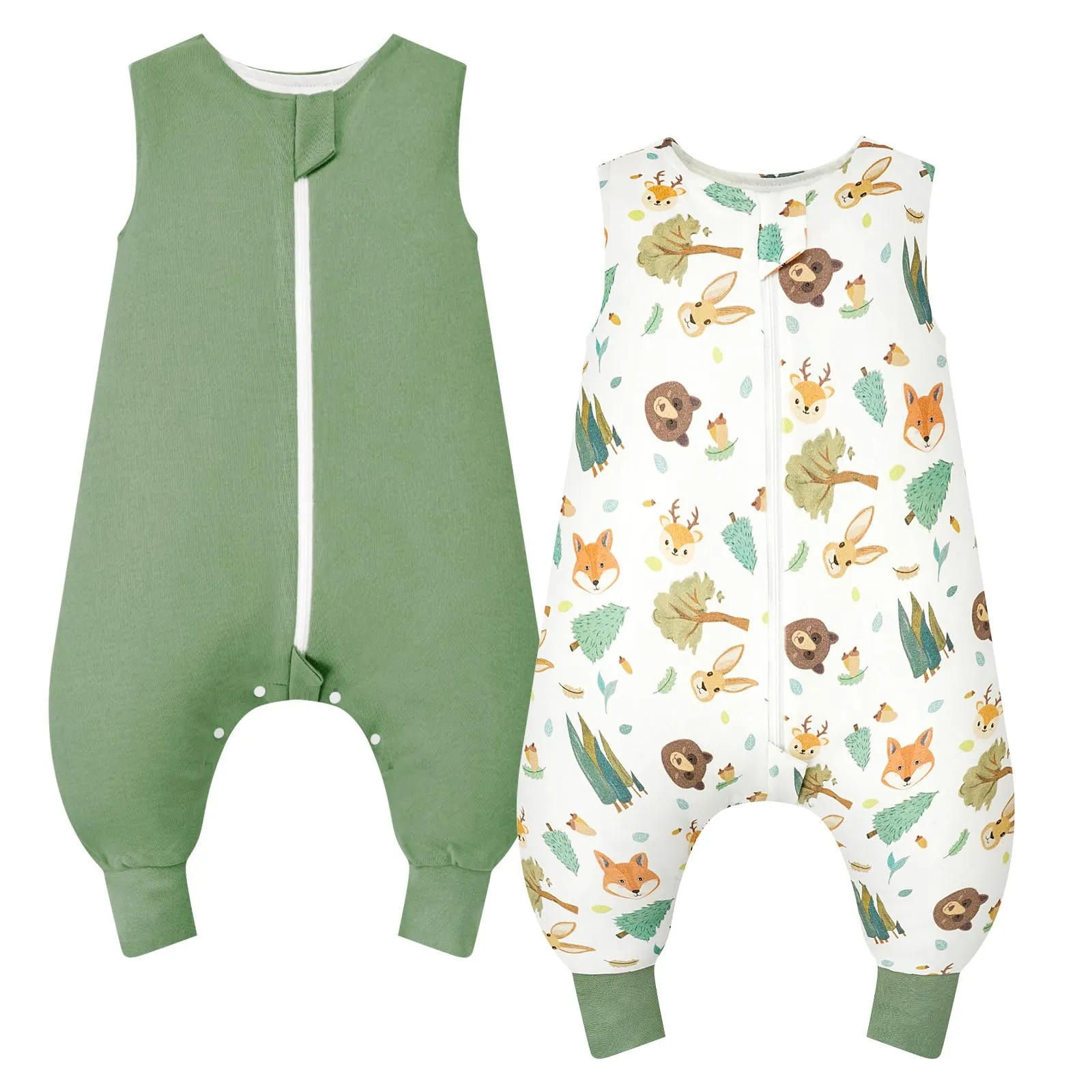 WYTbaby Vestiti invernali per bambini, 2,5 tog, confezione da 2, 4-6 anni, 1 Tog animali verdi - immagine 1