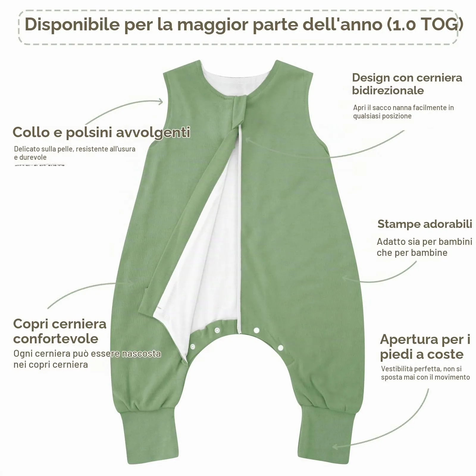 WYTbaby Vestiti invernali per bambini, 2,5 tog, confezione da 2, 4-6 anni, 1 Tog animali verdi - immagine 8