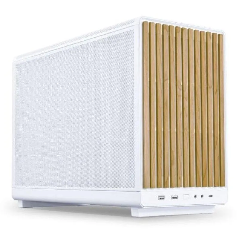 Case PC Lian Li A3-mATX Bianco Frontale Legno Micro Tower Mesh - immagine 1
