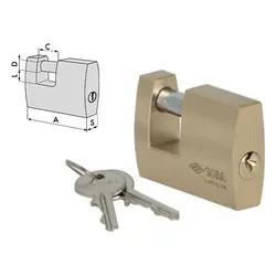 Lucchetto chiave monoblocco (22x22x13,5(h)mm) LOCKING LINE Ottone spazzolato 121610700 - immagine 1